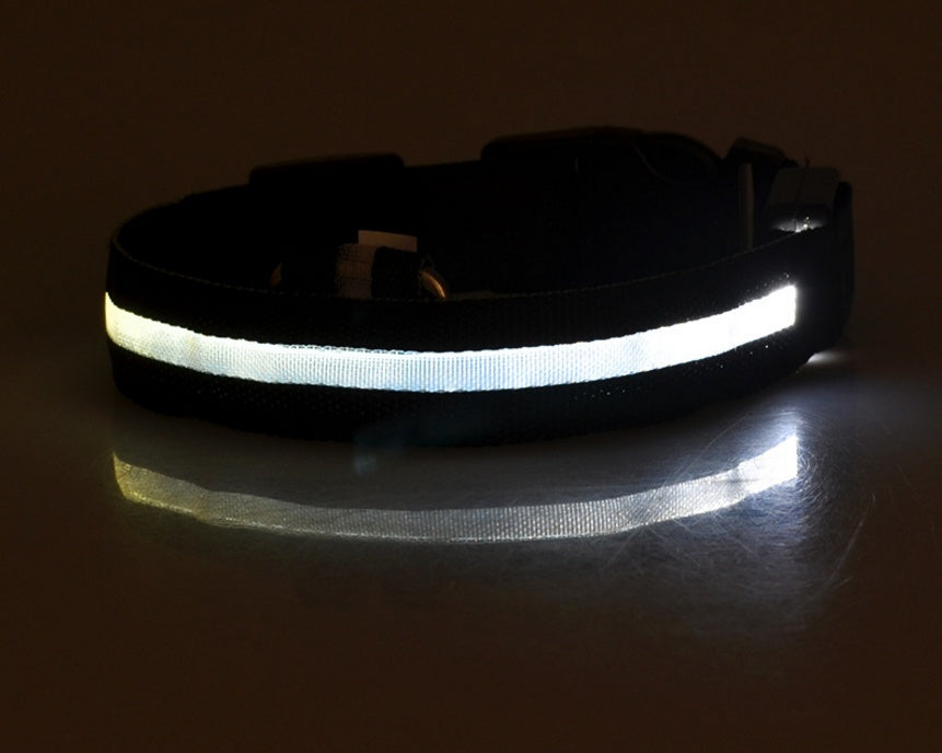 Collar LED Luminoso para Perros y Gatos – Seguridad Nocturna Ajustable