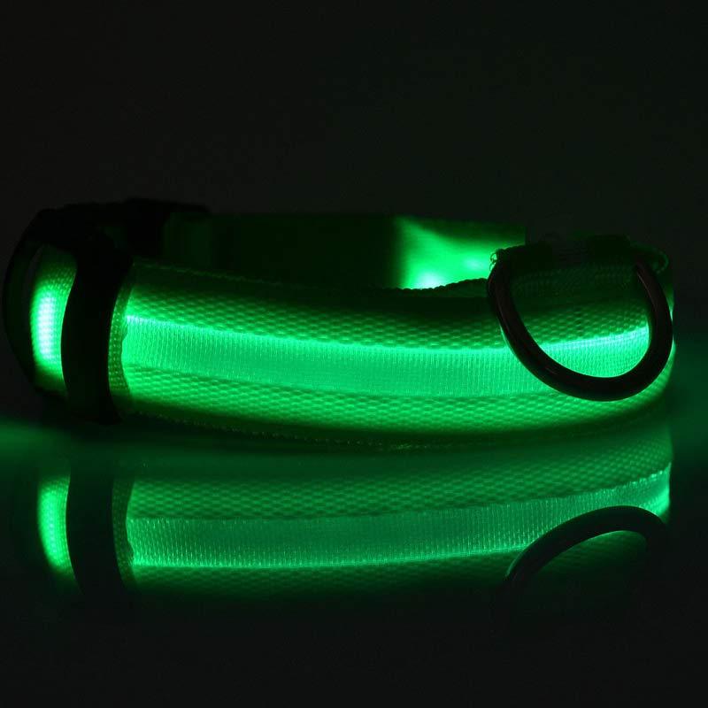 Collar LED Luminoso para Perros y Gatos – Seguridad Nocturna Ajustable