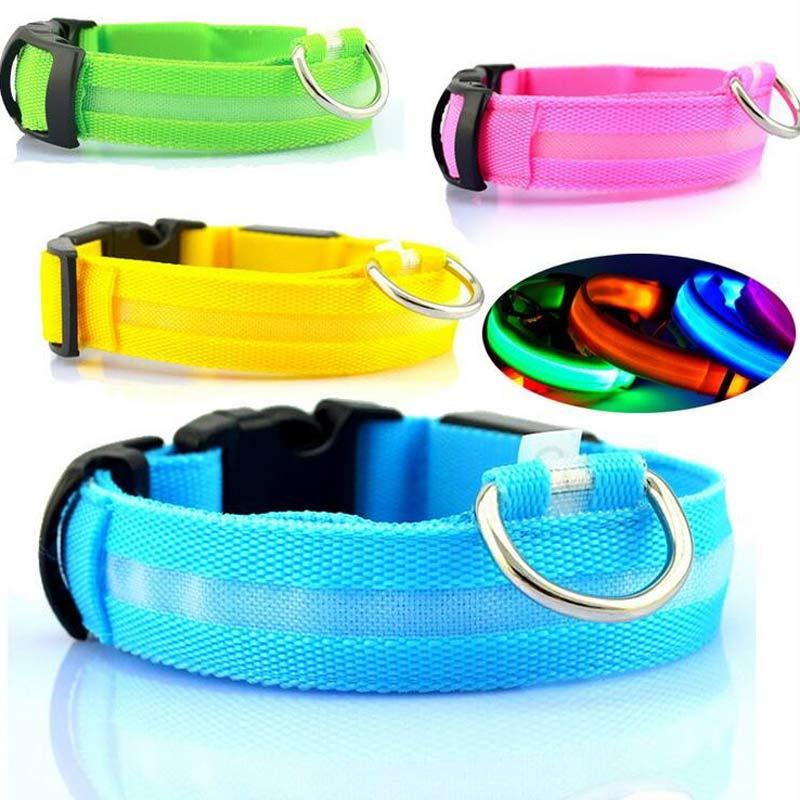 Collar LED Luminoso para Perros y Gatos – Seguridad Nocturna Ajustable