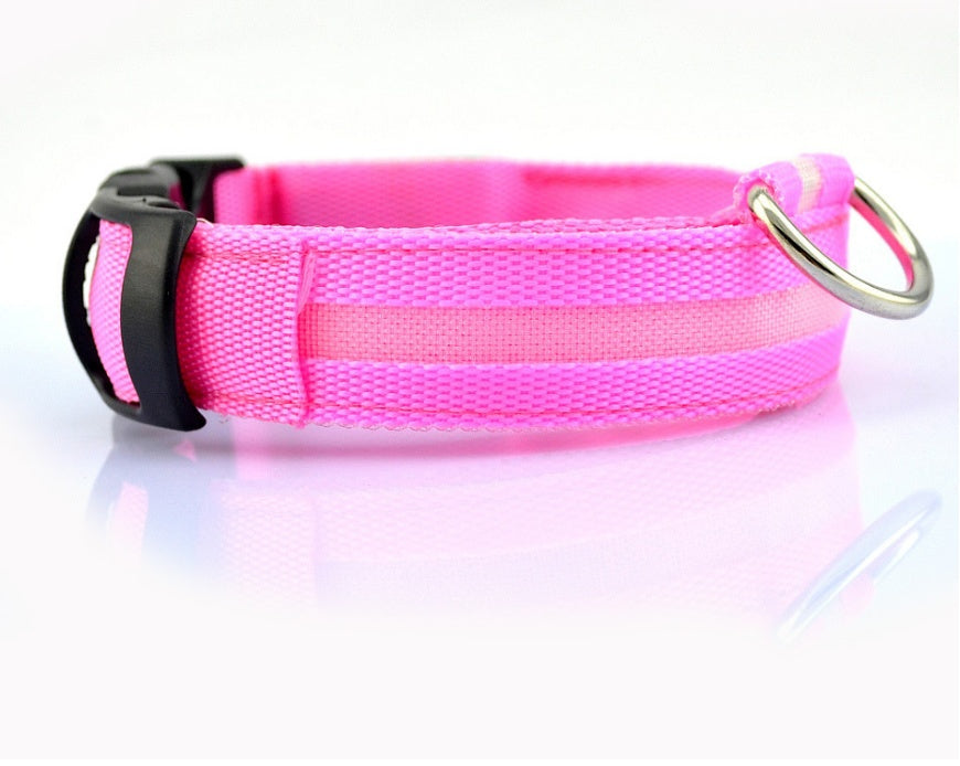 Collar LED Luminoso para Perros y Gatos – Seguridad Nocturna Ajustable
