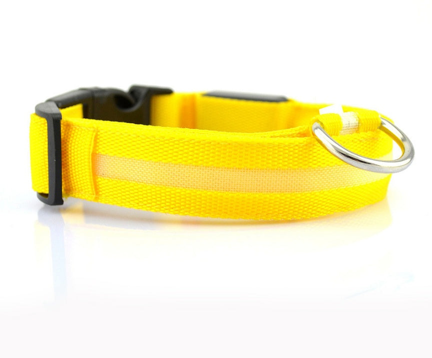 Collar LED Luminoso para Perros y Gatos – Seguridad Nocturna Ajustable